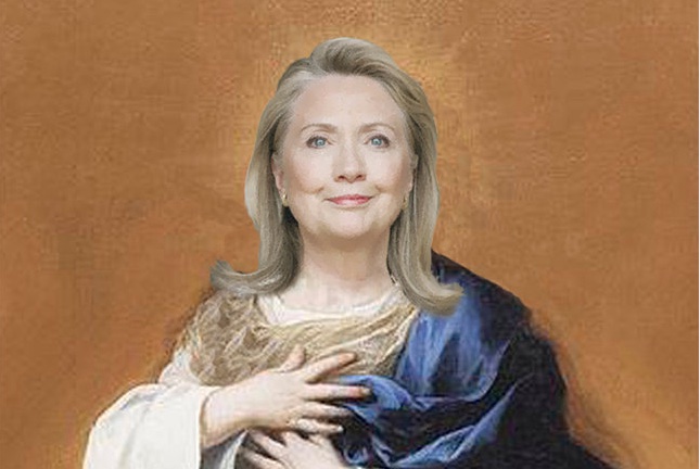Image via Etsy of "St. Hillary Clinton Prayer Candle"
