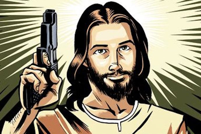 Jesus with pistol