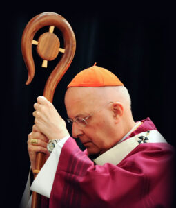 Cardinal George leans on his bishop's crozier during a mass in Chicago. Photo via the Archdiocese of Chicago. 