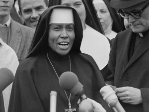 Sister Mary Antona Ebo speaks at a Civil Rights march in Selma, Ala., in 1965. Archive photo via the documentary film "Sisters of Selma." 