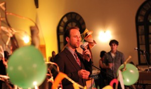 Nathan Marion speaks at Fremont Abbeys 6th anniversary celebration in 2011. Photo via Fremont Abbey.