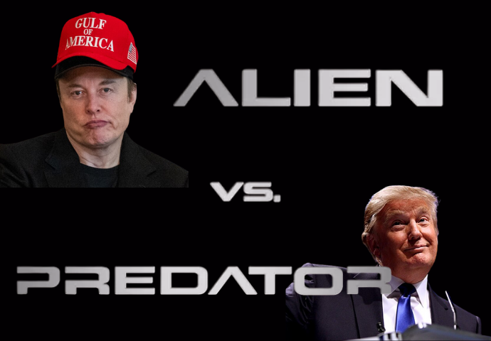 musk trump alien v predator
