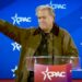 Steve Bannon giving the infamous Nazi salute to a receptive crowd at CPAC 2025